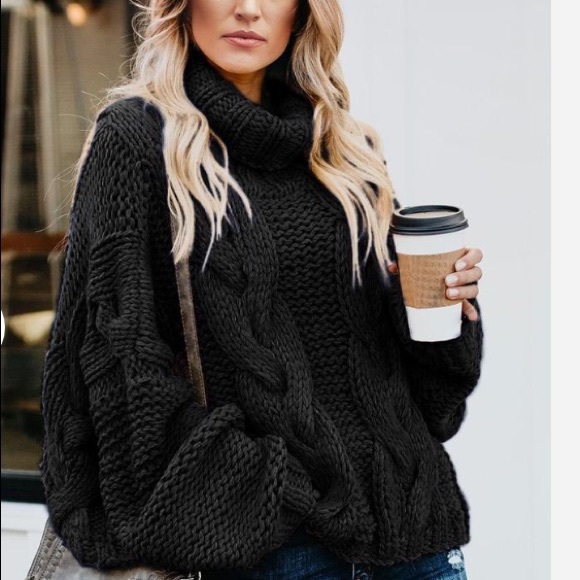 Maison du Soleil Sweaters - Fall Favorites: Trendy Black Cozy Handmade Sweater